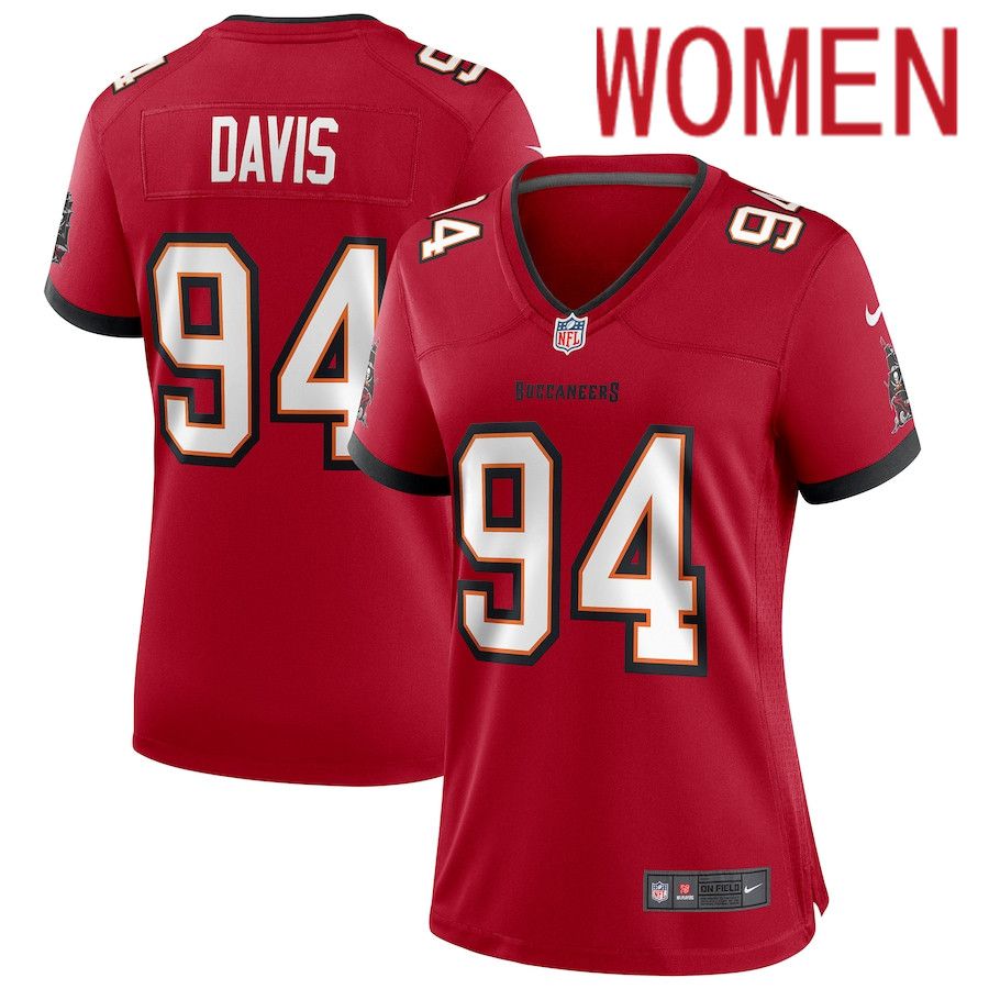 Cheap Women Tampa Bay Buccaneers 94 Khalil Davis Nike Red Game NFL Jersey